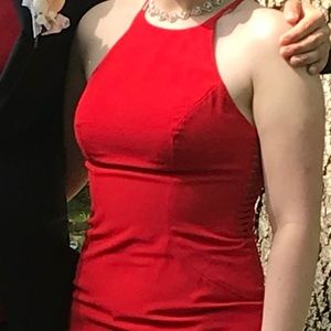 Ladies Faviana Red Prom Dress, Size 8, Worn Once